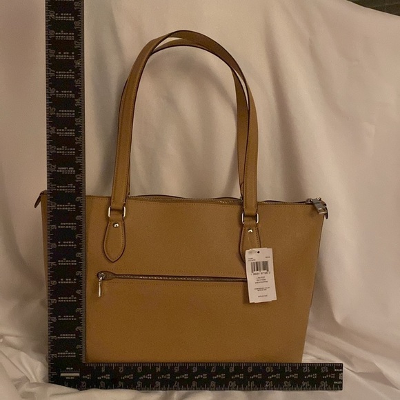 Coach Leather Tote Brand New/w Tags 15” Top Zipper Leather Bag in Latte Color - Picture 13 of 16